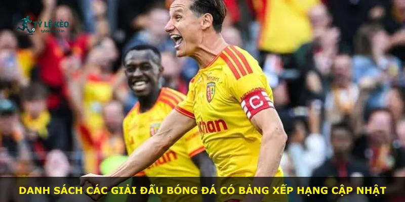 Danh sách các giải đấu bóng đá có bảng xếp hạng cập nhật